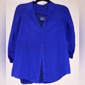 INC Women's Button-Down Blue Blouse with Matching Blue Tank Top